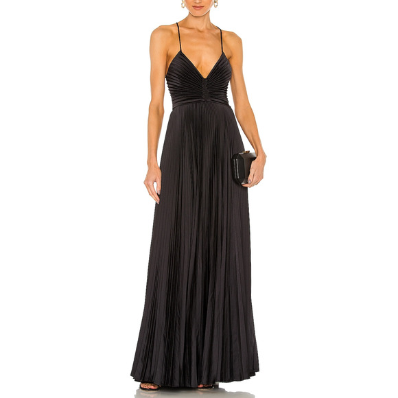 A.L.C. 'Aries' Black Sateen Dress Size 10